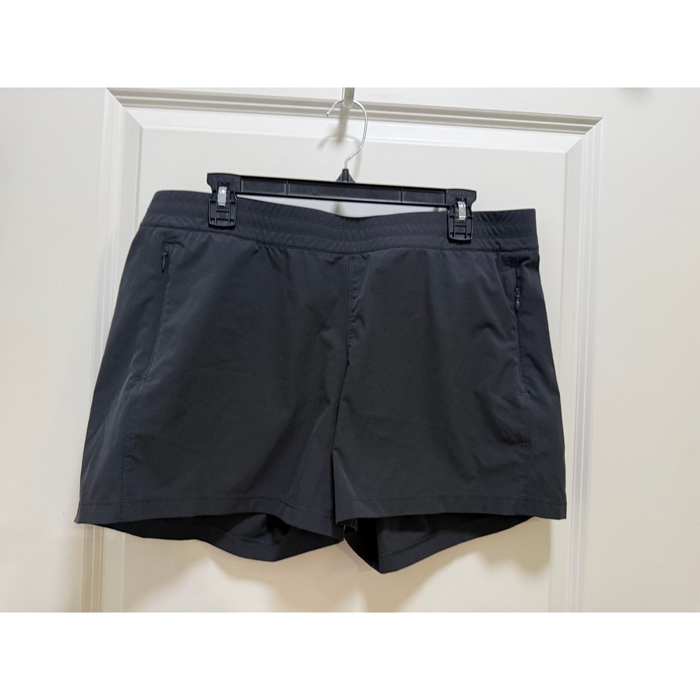 Kuhl Womens XL Charcoal Gray Active Hiking Shorts Elastic Waist Zipper Pockets